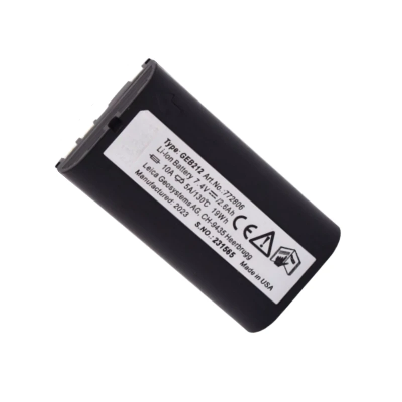 New 7.4V 2600mAh GEB212 Replaceable Li-ion Battery for Leika TS02 TS06 TS09 TS11 TS12 TS15 Total Station High Quality Battery