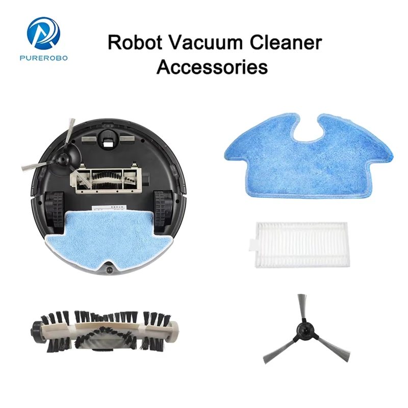 

Purerobo F8 F8S F6 Robot Vacuum Cleaner Accessories Mop Cloth， Roller Brush ，HEPA Filter ，Side Brush，Dust Box