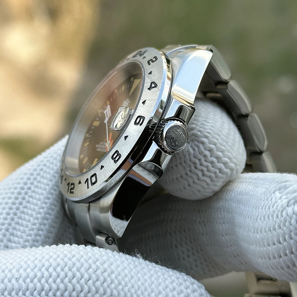 STEELDIVE D1992V جديد وصول GMT NH34 الحركة الميكانيكية التلقائية مضيئة الياقوت الزجاج 300 متر مقاوم للماء الرجال الغوص الساعات