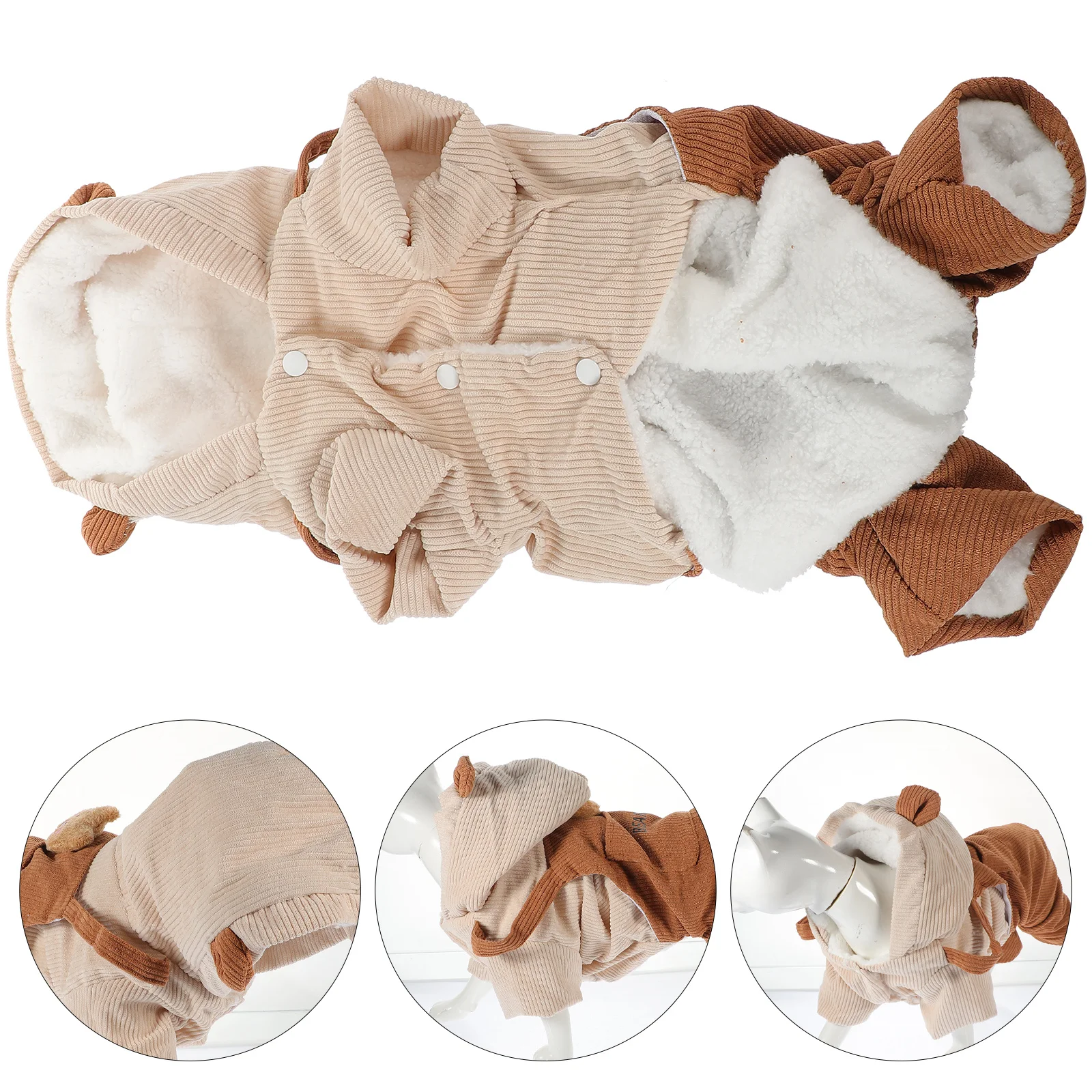 

1Pcs Winter Pet Dog Clothes Warm Thickened Corduroy Small Dog Clothing Easy Wear Compatible for Male Female Puppies Xl Coffee