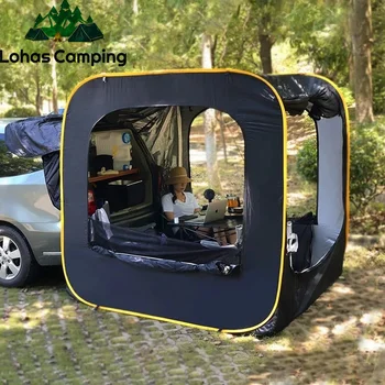 Lohascamping 원터치 팝업 차박텐트 야외 익스텐션 SUV 차량 후면 텐트, 5-8 인용 캠핑 차량 장착 텐트, 여행 차량 트렁크 텐트, 강력한 대형 후면 텐트，카박스 도킹 텐트