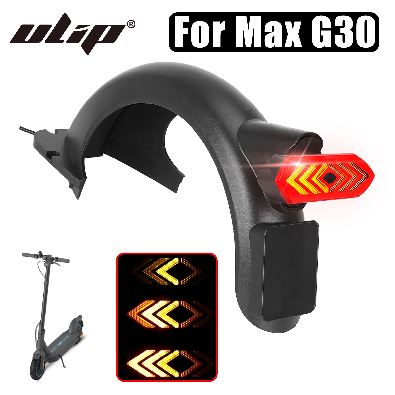 Ulip Scooter Turn Taillight & Original Fender Kit For Ninebot Max G30 Scooter Multi-mode Light Adjustment Turn Taillight Parts