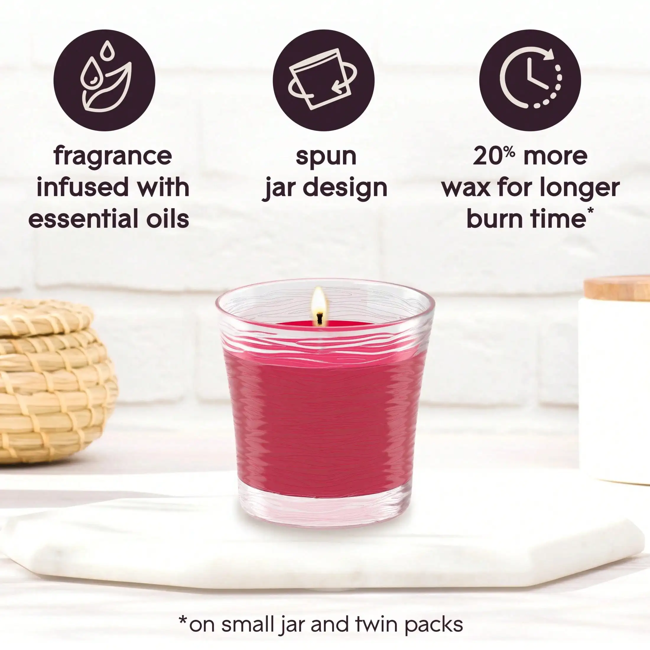 2 Count Single Wick Jar Scented Candles Apple Cinnamon 8.16Oz Long Lasting Aroma Candle Fall Home Decor Thanksgiving Holiday Gift view 5