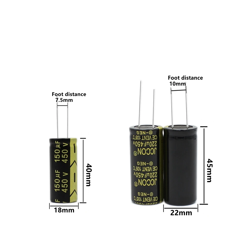 25v 35 50v 63v 80V 100v 160 200 250 400 450v 500v 100uf 220uf 330uf 470uf 680uf 1000uf 2200uf 3300uf JCCON Aluminum Capacitor