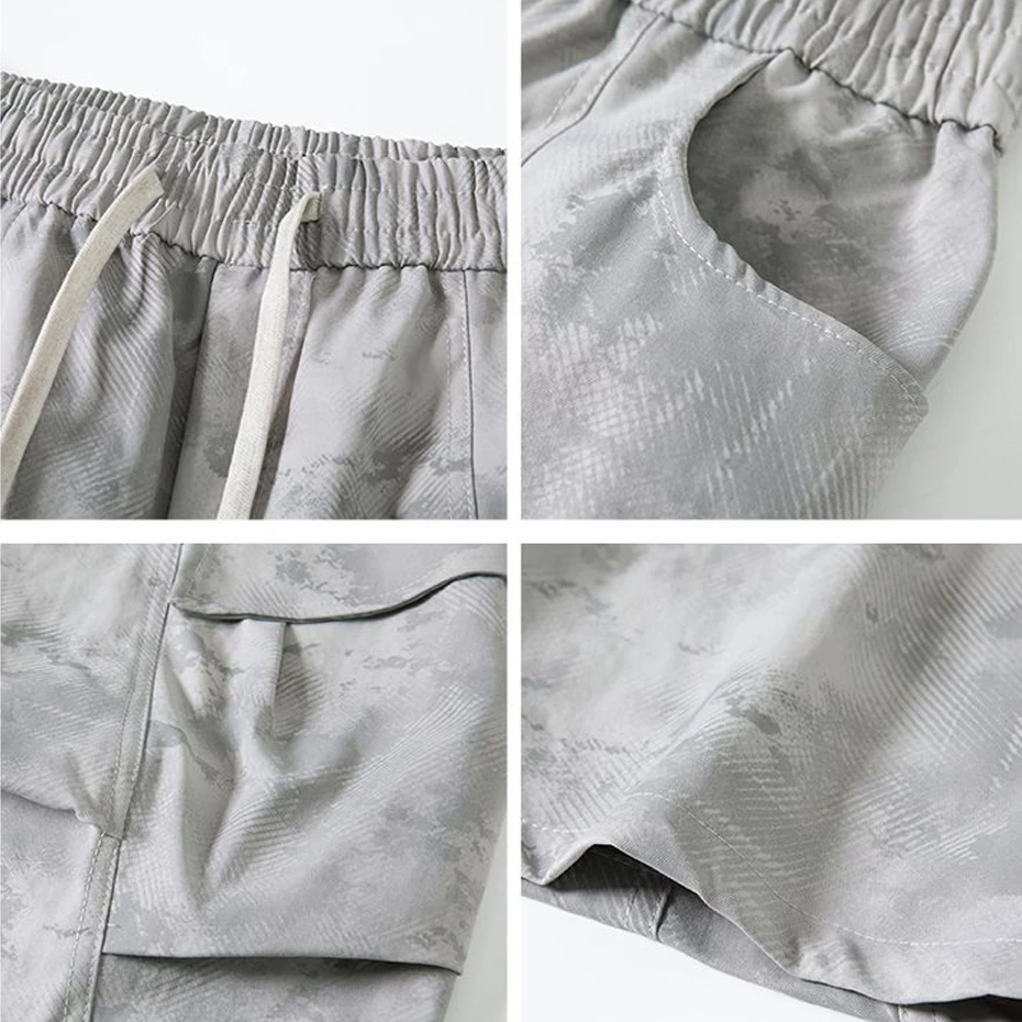 Camouflage Cago Pants Men Stretch Waist Camp Pants Fashion Casual Outdoor Straight Pants Male