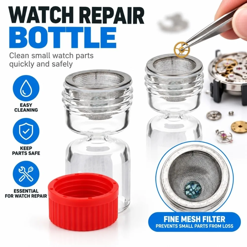 Mesh Anti Diffusion Watch Repair Bottle Glass Screw Cap Liquid Bottle Sealing Tool Sealed Special Oil Container