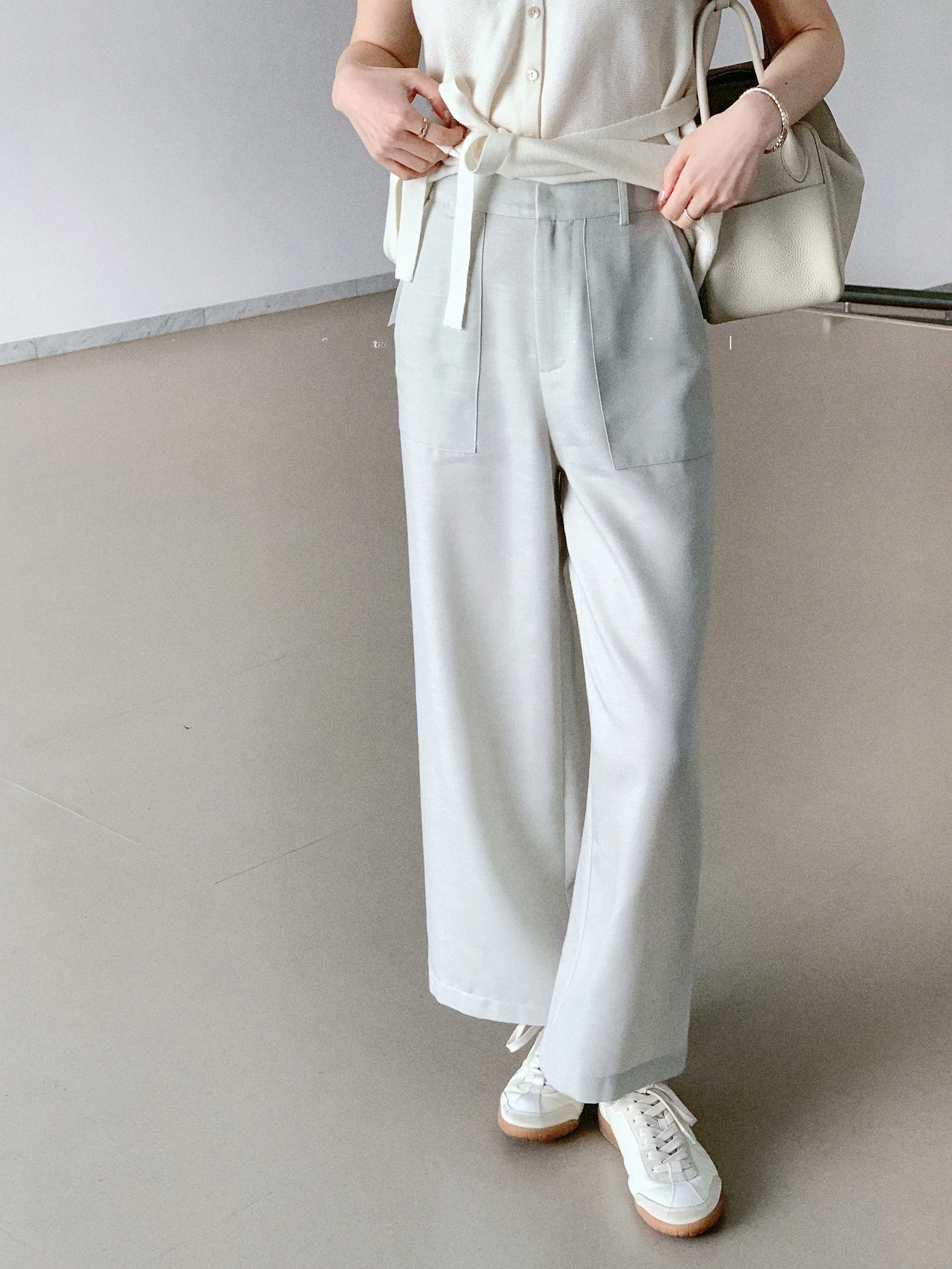 

CSK Cupid Advanced Spring Clean Cotton Linen Straight Leg 8 Casual Pants Comfortable Natural Waist Button Closure Breathable