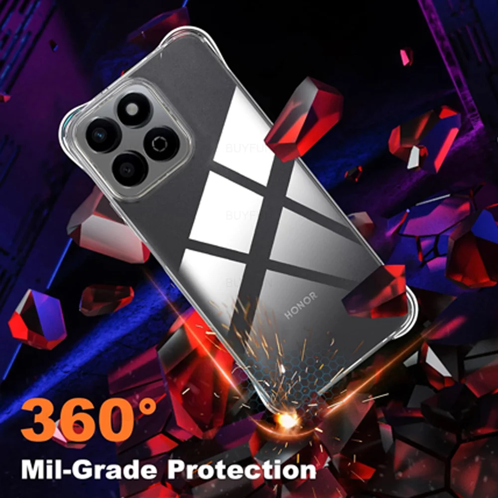 Transparent Shockproof Silicone Case For Honor 200 Smart X7c 4G Honor200 Smart 200Smart Honor200Smart HonorX7c Back Cover Coque