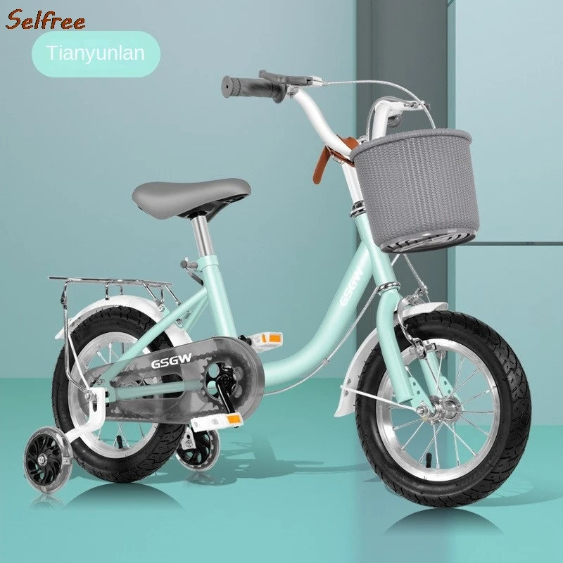 selfree children's bike girls 3 a 6-8-9 years old 10 princess model foldable stroller baby pedal bike with auxiliary wheels