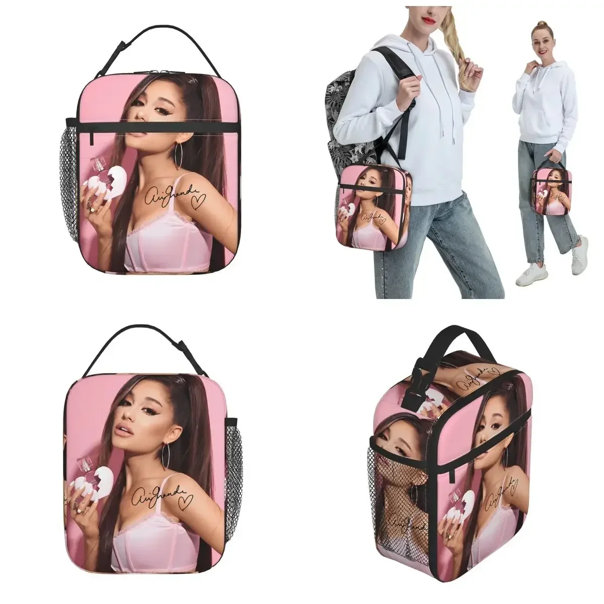 Ariana Grandes Pop Music R&B Insulated Lunch Bags Storage Food Box Reusable Thermal Cooler Lunch Boxes For School Office