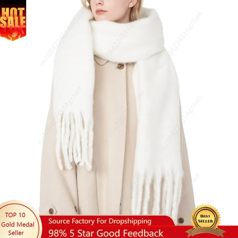 

SUNDSGT Big Scarf Coloured Oversized Tassel Soft Fall Winter Thick Scarf Warm Shawl Women