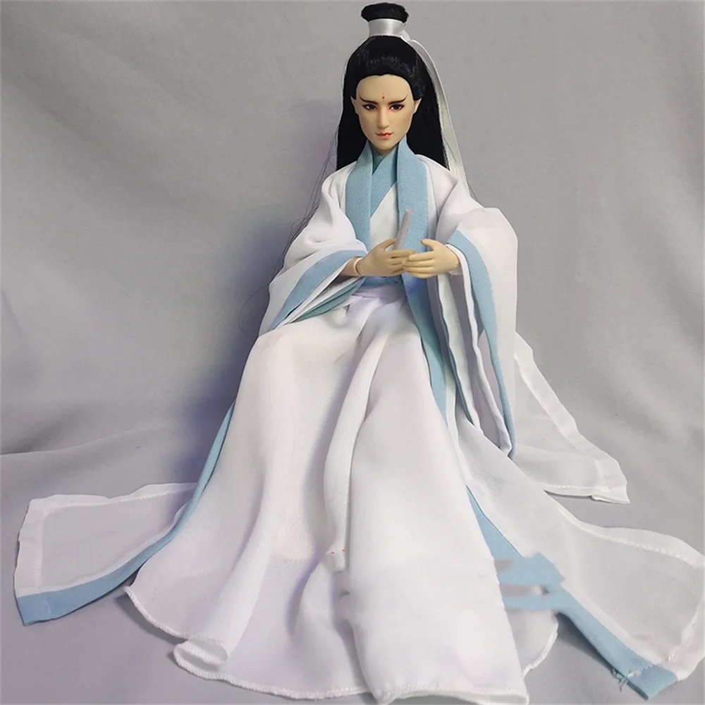 

1/6 Men Hanfu Chinese Ancient white black red Robe Outfit Clothes Hanfu Dress Suit Model for 12inch Action Figure Body Dolls
