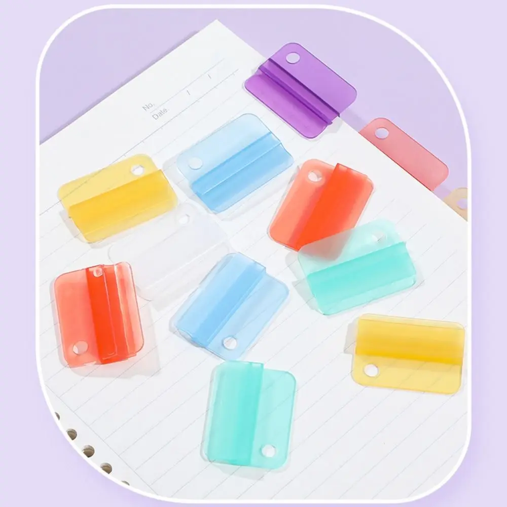 Plastic Index Clip Transparent Multi-function File Classification Clamp File Classification Candy Color Bookmark Clip Student