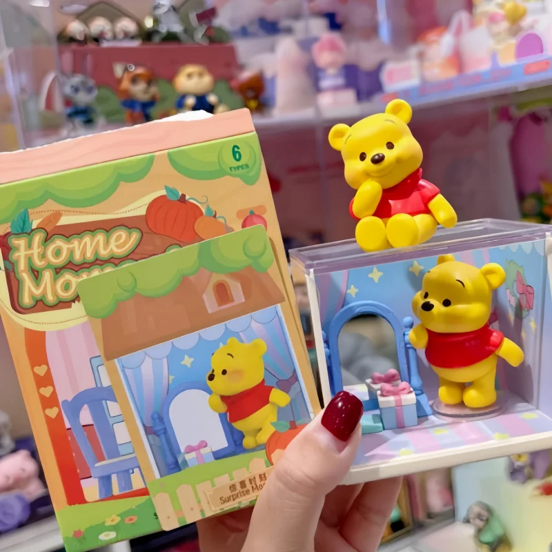 

Hot In Stock Authentic Disney Winnie The Pooh Home Time Series Blind Box Handmade Desktop Ornament Pvc Doll Cute Girl Gif