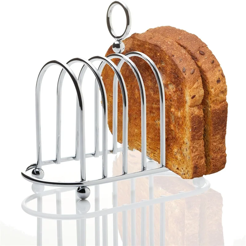 Stainless Steel Toast Bread Rack Restaurant Home Bread Holder 6 Slices Food Display Tool For Restaurant Kitchen Accessories