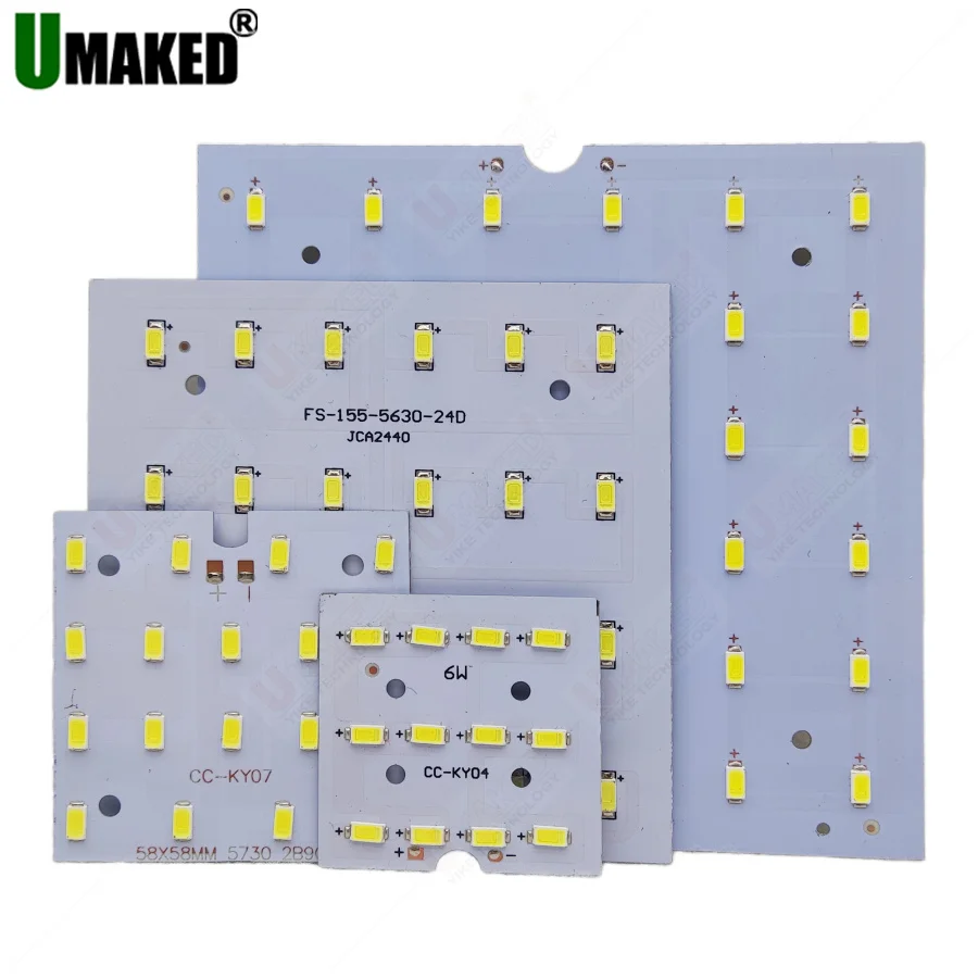 10pcs 6W 12W 18W LED Panel Lamp Source, LED PCB with SMD Chip for LED Downlight, Ceiling Light, Rectangle Aluminum Lamp Source