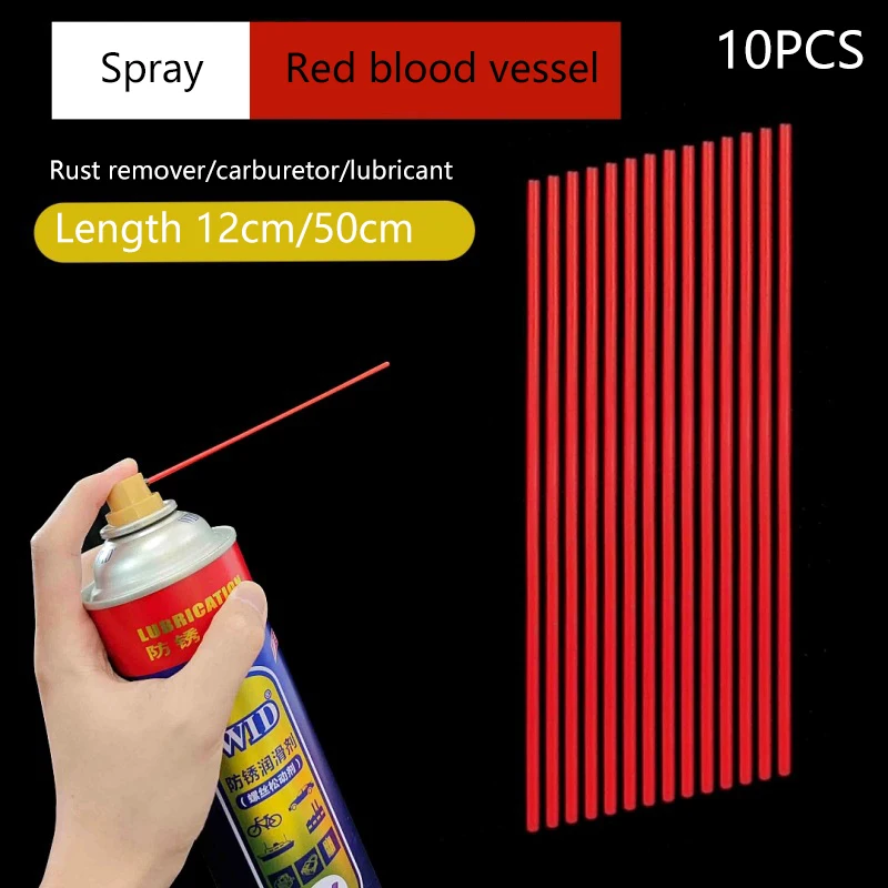Extended Red Small Tube Cleaning Agent, Special Spray Nozzle for Cylinder & Throttle Valve Carbon Removal