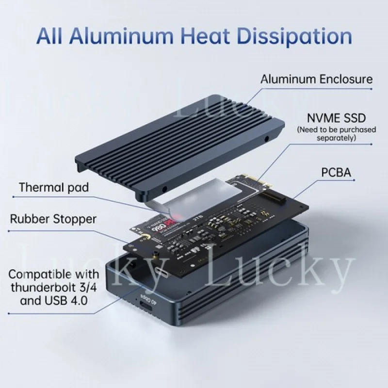 f  for  Acasis 40Gbps M.2 NVMe SSD Case for USB4/Thunderbolt 4 & 3 with Aluminum Heat