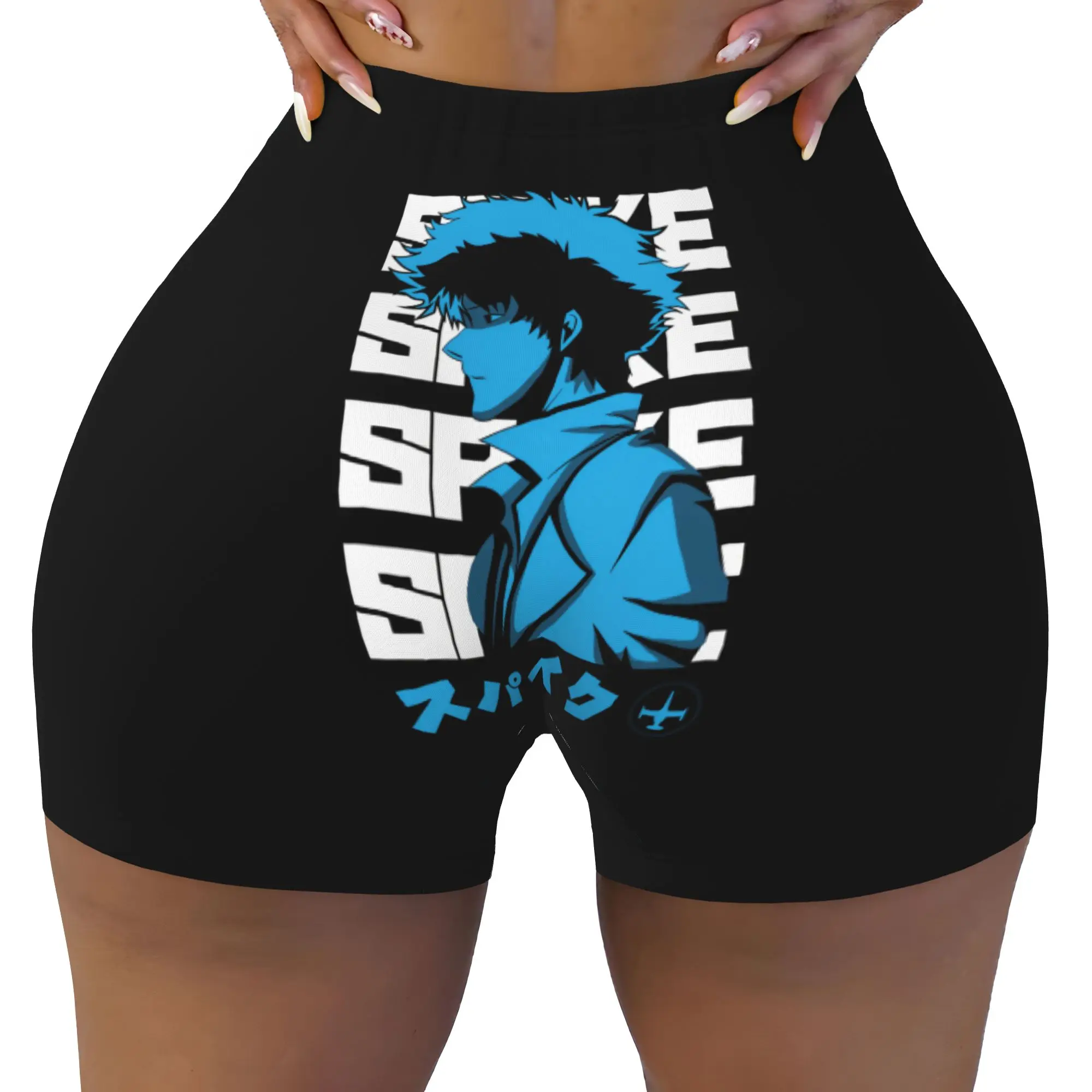 Anime Cowboy Bebop Cartoon  Biker Running Gym Shorts Women's Manga  Athletic Workout Yoga Shorts