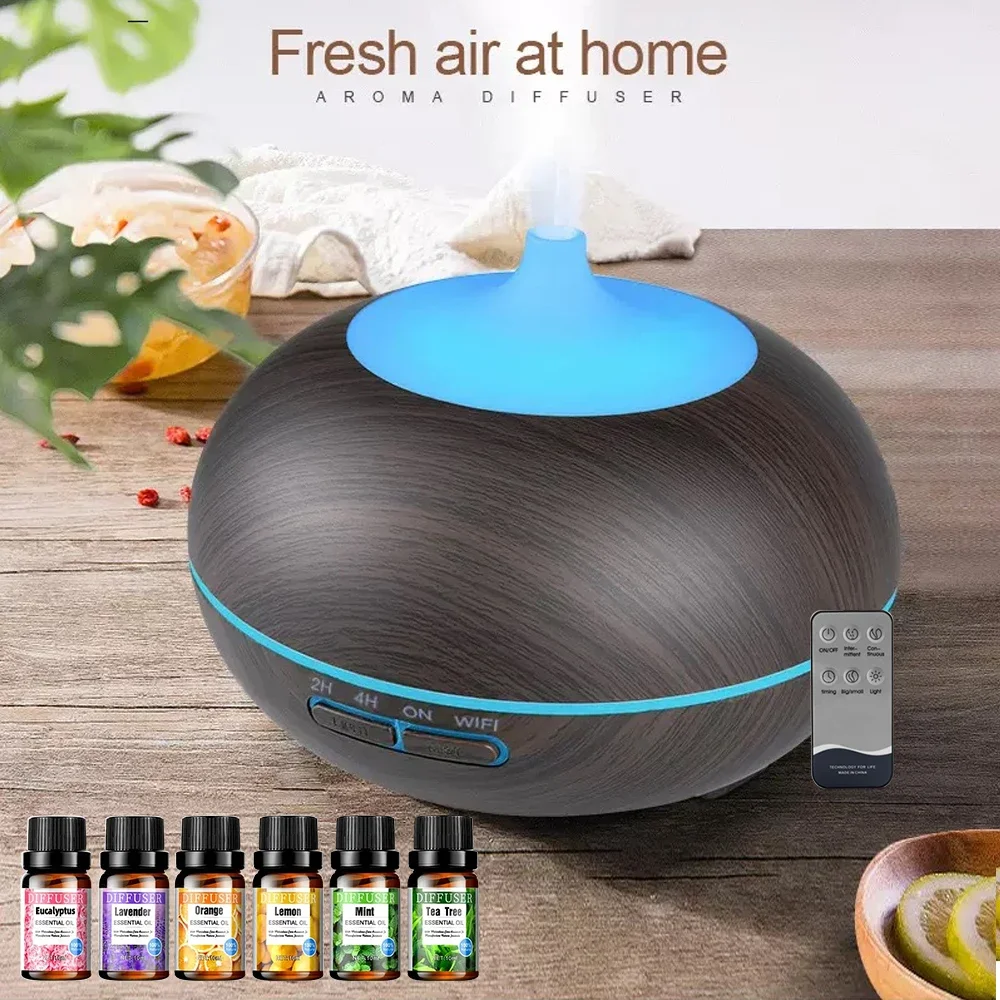 

550ml Essential Oil Diffuser Ultrasonic Aromatherapy with 4 Timer Settings, Auto Shut Off, Mist Humidifier for Large Rooms, Hom