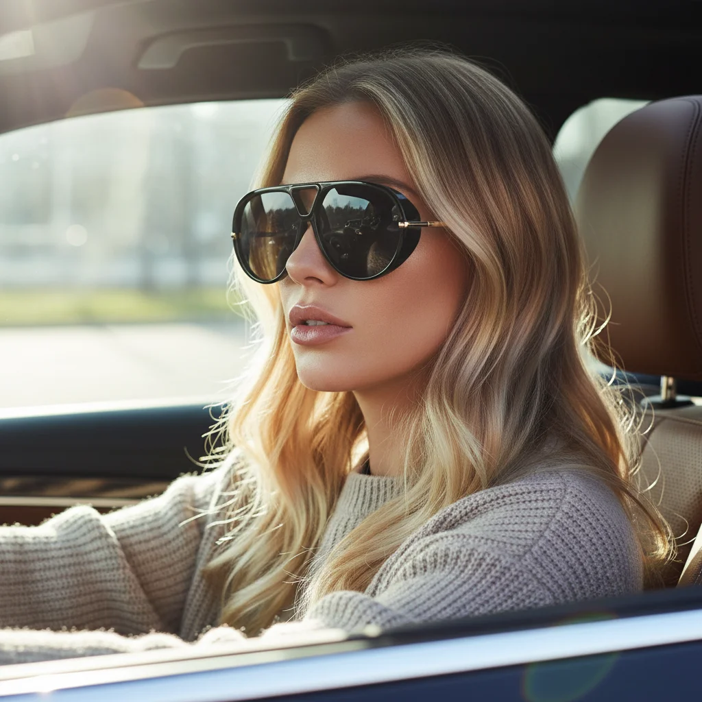 Model Pilot Metal Large-frame Glasses Retro-chic Simple Uv-protective Toad Style Double Bridge For Driving Car Sunglasses9046