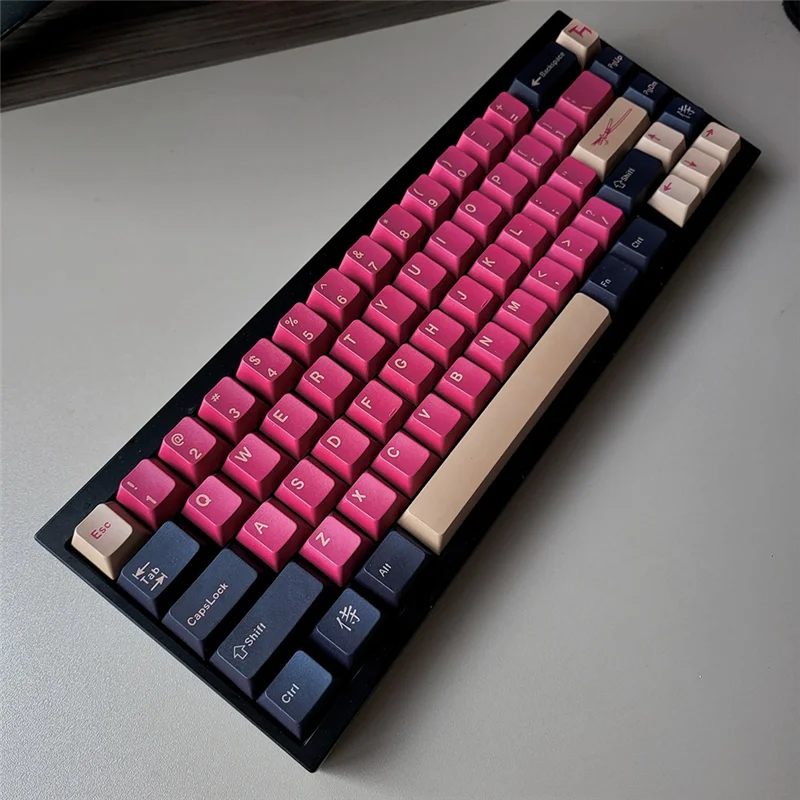 Zestaw klawiszy VO-Keycaps PBT Cherry Profile Red Samurai Big Set, klawisze hiszpańskie, francuskie, niemieckie, angielskie do klawiatur mechanicznych SPANI