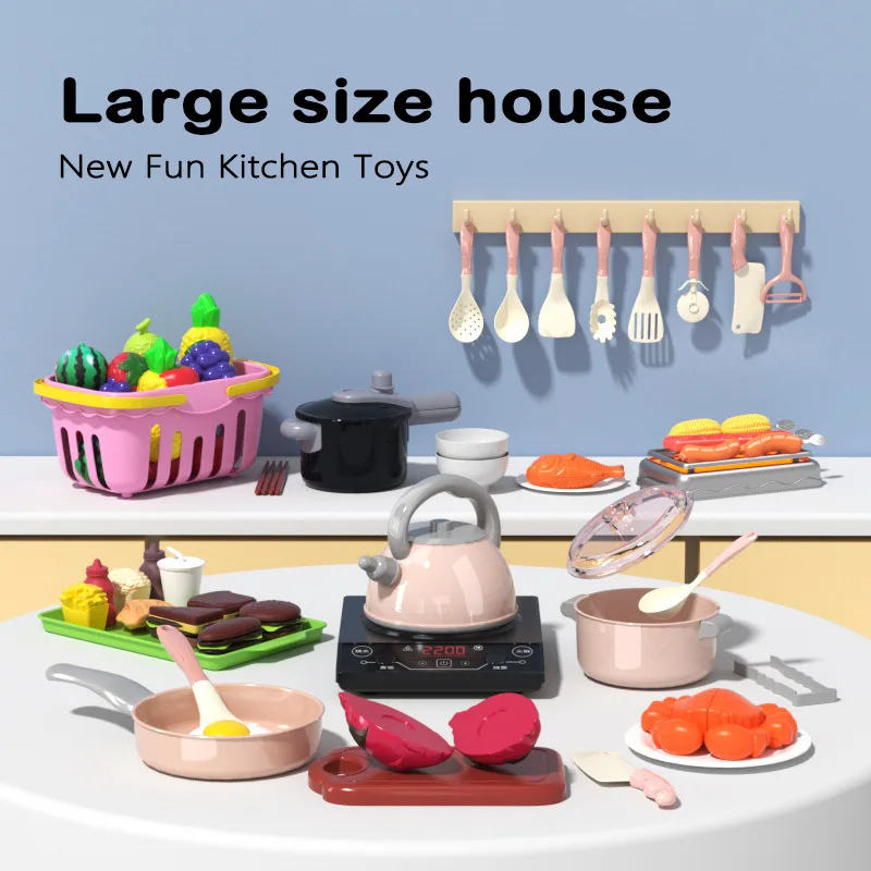 Mini kitchen toys baby simulation cooking children play house set simulation toys
