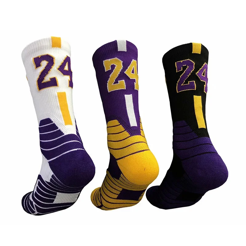 No23 No24 LA James KB LBJ Basketball Player Sports Towel Socks With Analog Numbers Los Angeles Team Twenty Three Four Shots