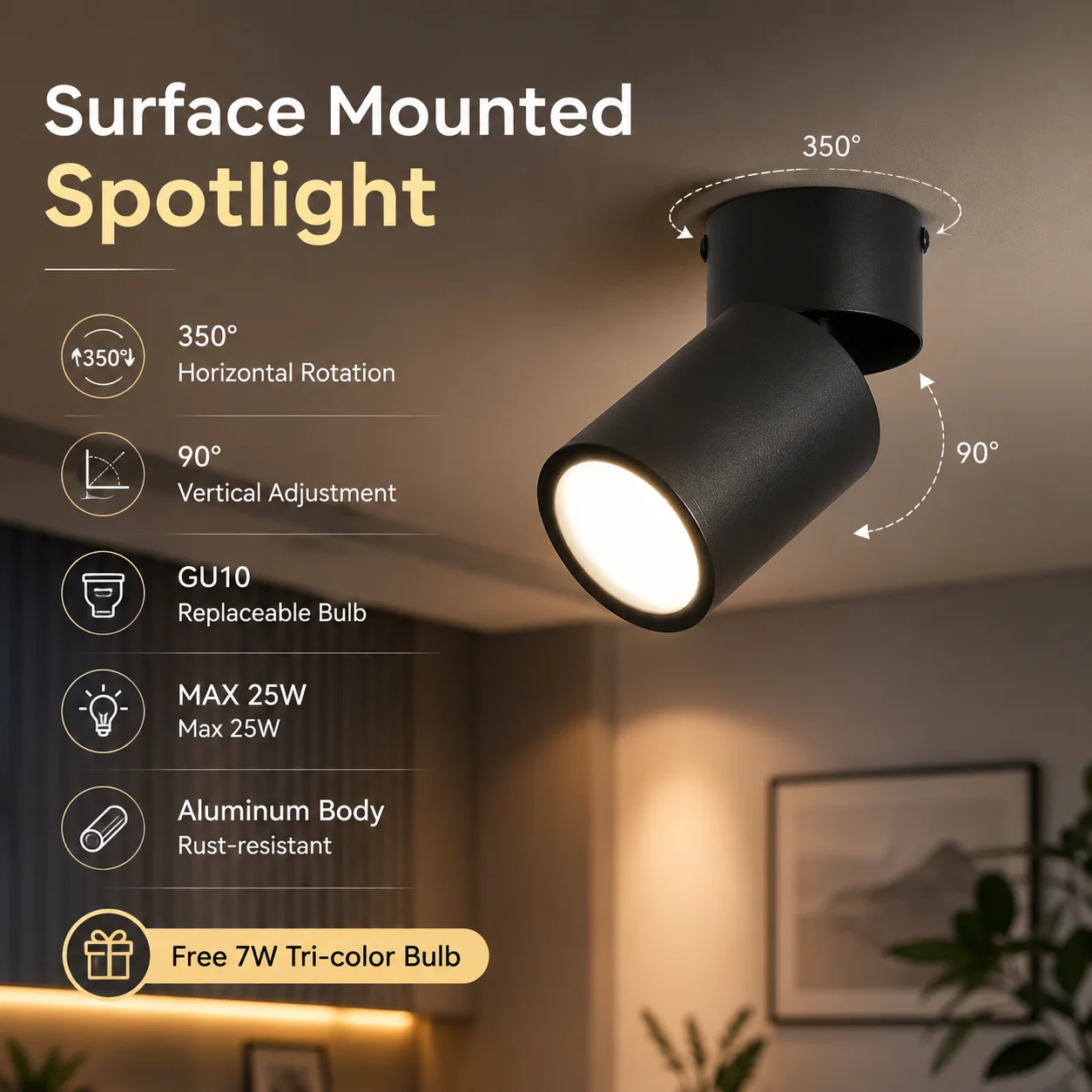 Decor Lighting Fixtures - Spot lumineux LED pliable GU10, 3