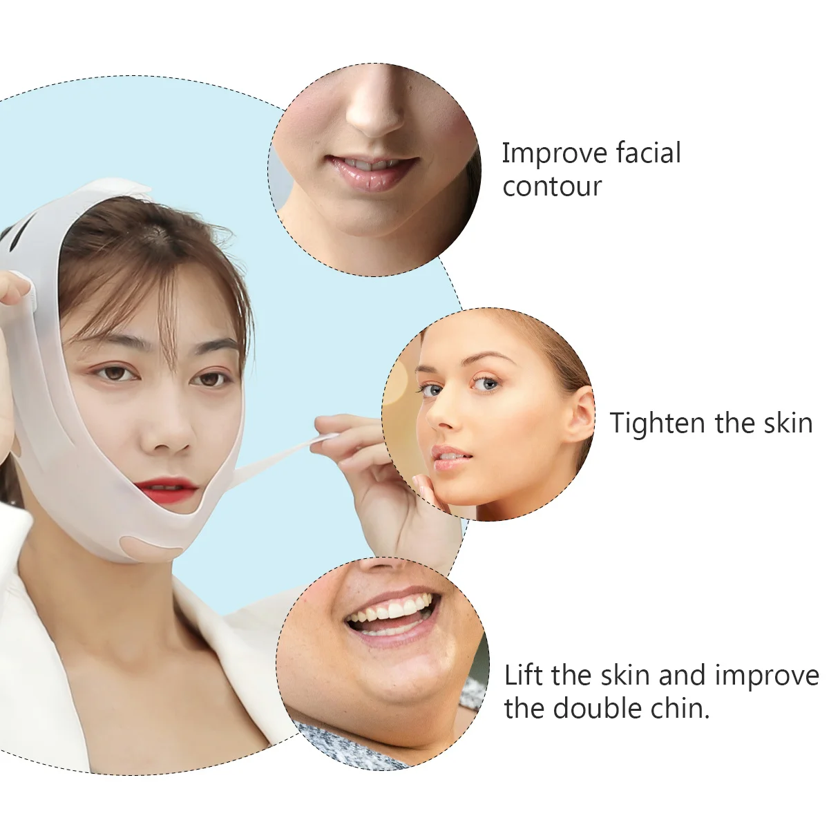 1 قطعة حزام تخسيس الوجه شد الوجه الفرقة المضادة للتجاعيد الذقن الخد قناع رفع شد الجلد شركة الذقن المزدوجة