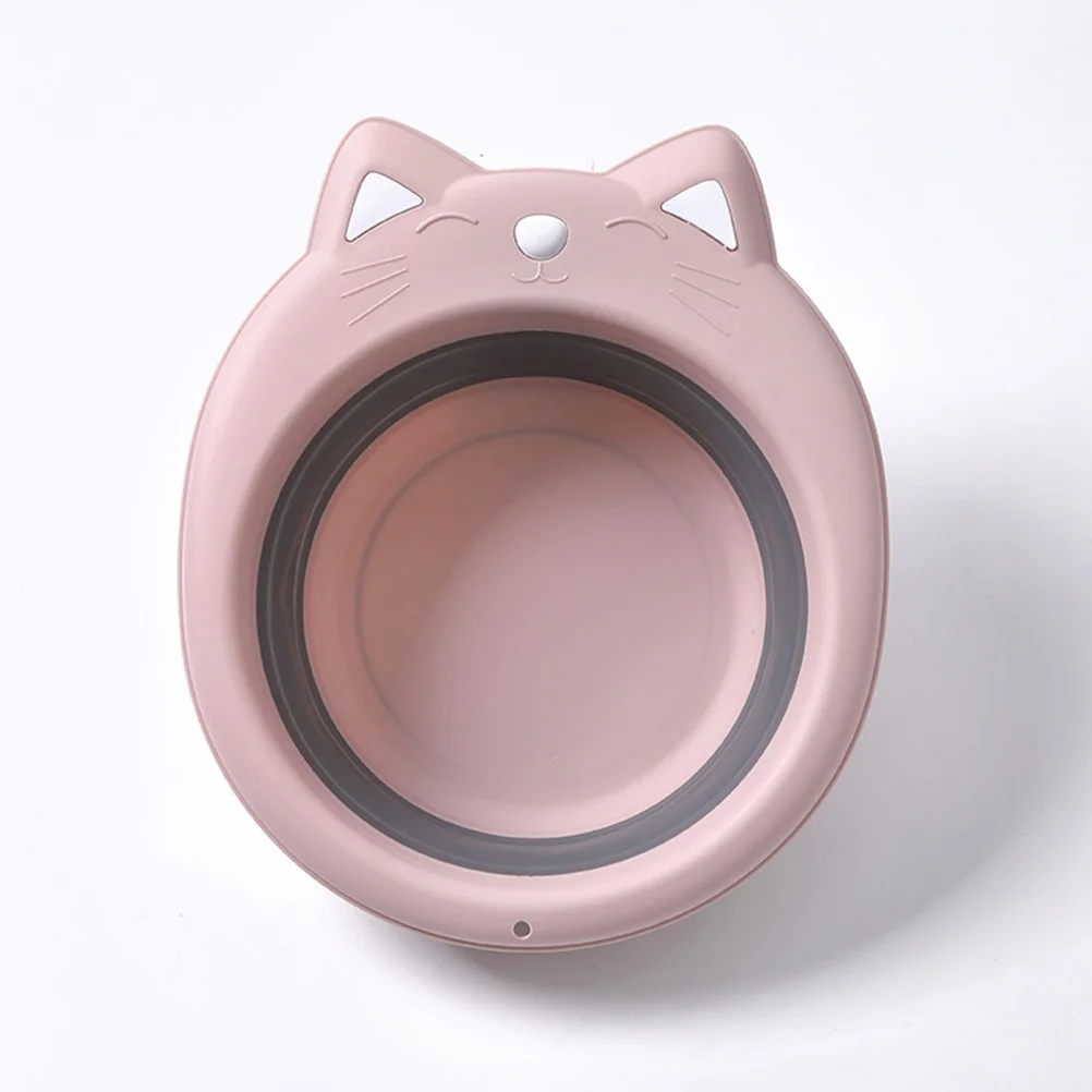 

1pc Cat-Shaped Folding Washbasin Portable Baby Basin For Travel Space-Saving Pp Wash Tub Folding Washbasins Baby Wash Basin