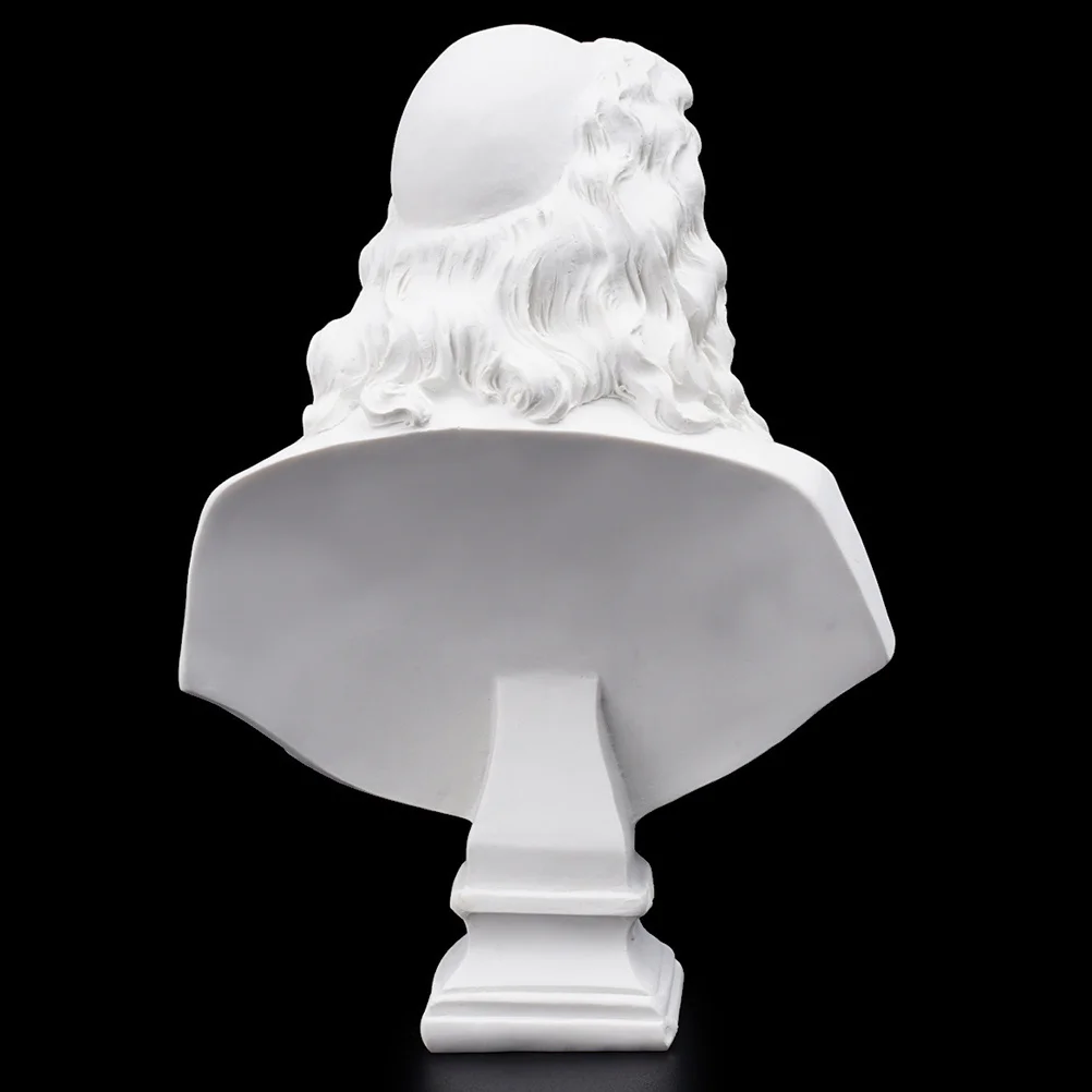

Plaster Figure Ornament Resin Sculpture Lifelike Portrait Statue For Home Office Desktop Decor Vintage Men Art Craft