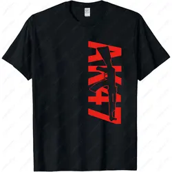 Unique Russian Kalashnikov Tshirt New AK-47 Russian Riffle Black Cotton T-shirt Tee European Size XS-3XL Mens T Shirts Tops