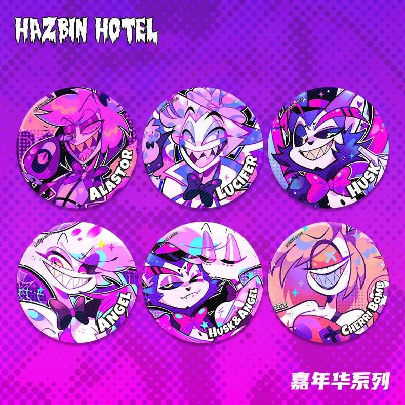 

No Attributes Cartoon Badge Creative Anime Figure Enamel Pins Round Acg Tinplate Brooch Bag Clothes Accessories