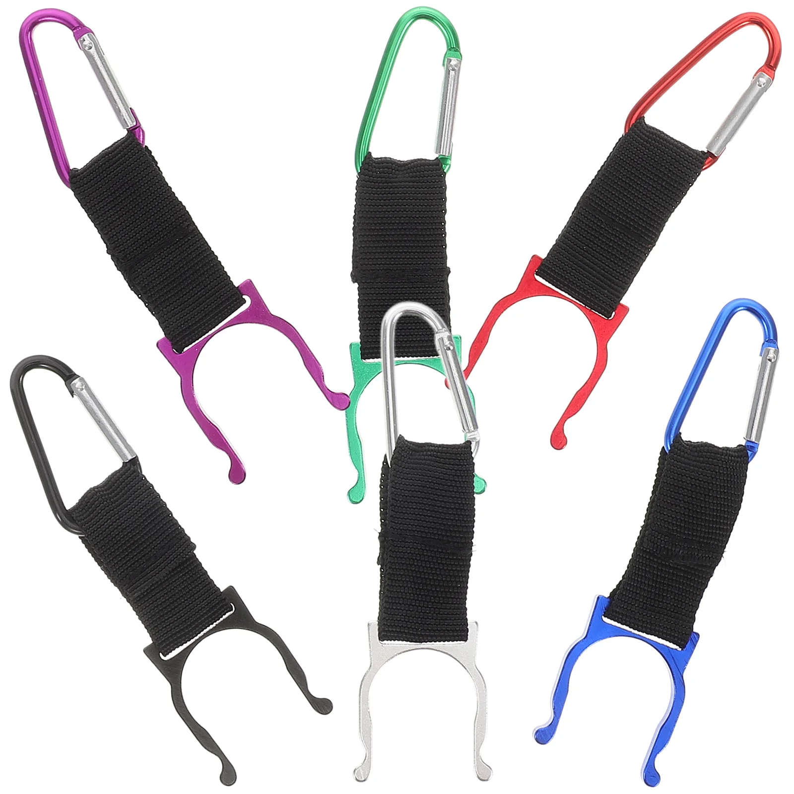 

6Pcs Water Bottle Buckle Clip Portable Carabiner Ring Holder Durable Nylon Outdoor Hiking Camping Traveling Steel Water Bottle