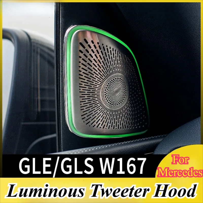 

For Mercedes-Benz GLE GLS W167 2020-2024 Speaker Cover 64-Color Ambient Light Tweeter Grille Door Upgrade Luxury Car Accessories