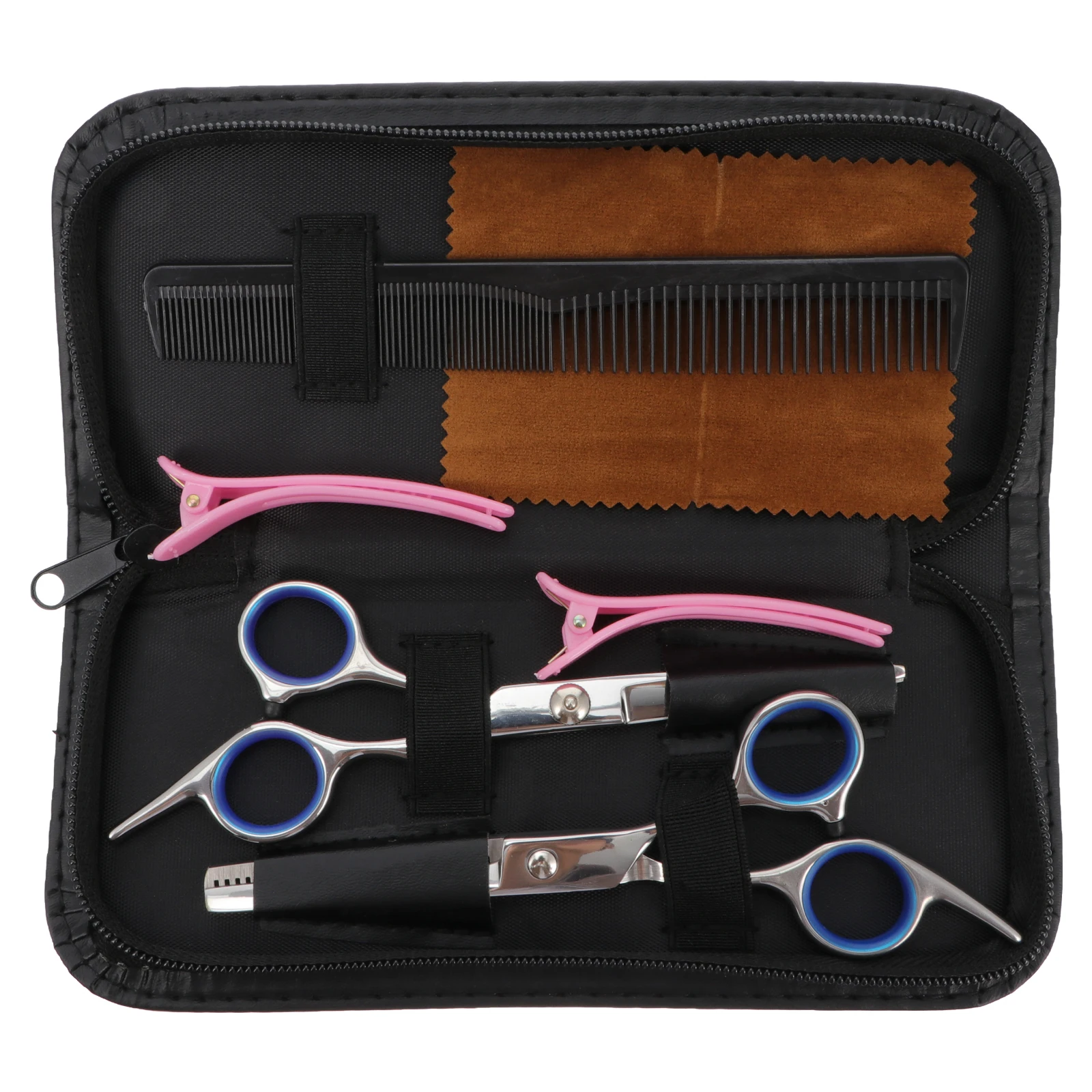 

7pcs Hair Cutting Tools Set Salon Professional Durable Alloy Scissors Combs Hairdressing Kit For Beginners Men Women Families