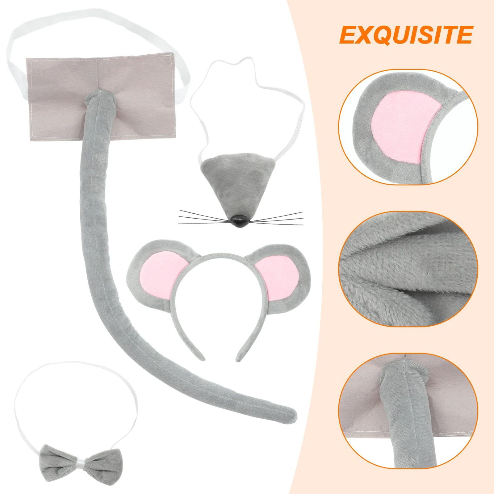 

1 set 1 Set Costume Set Ears Ears Headband Headband Tail Bow Tie Halloween Party Masquerade Animal Cosplay Accessories