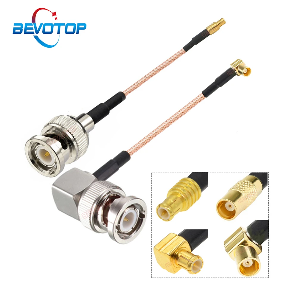 BEVOTOP RG316 Cable BNC Male to MCX Male / Female Right Anngle 90°/ Stragiht 180° Connector BNC to MCX Jumper RF Coaxial Pigtail