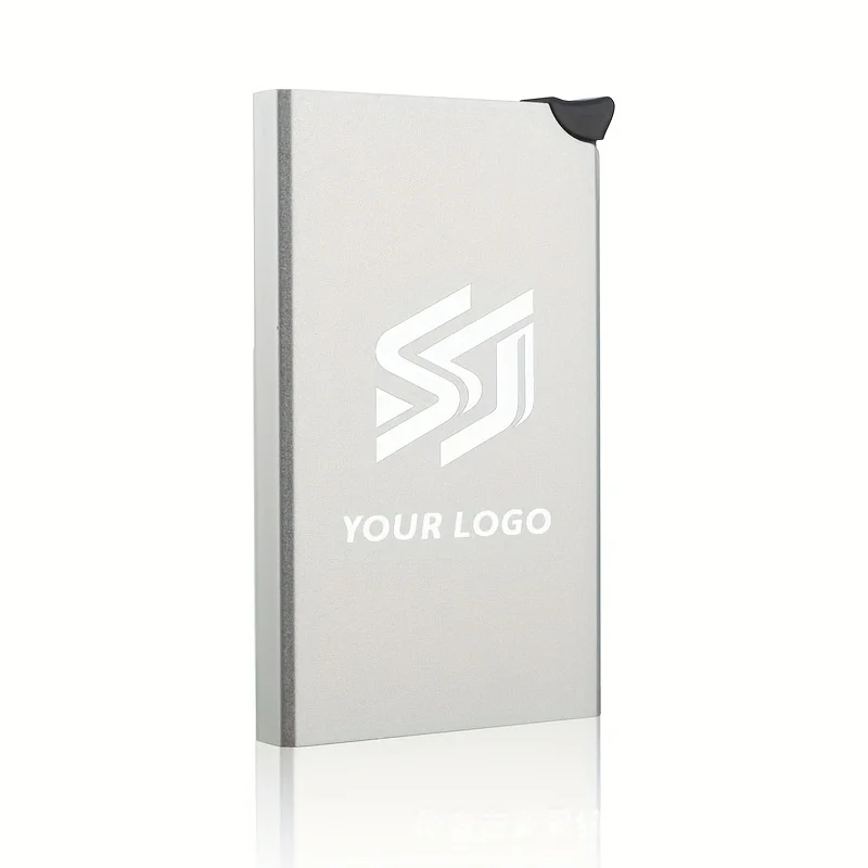 Personalisierter RFID-blockierender Pop-Up-Kartenhalter Minimalistisches Aluminium-Portemonnaie für Damen und Herren Kreditkartenetui Reisebörse Individuelle Geschenke – Detail 7