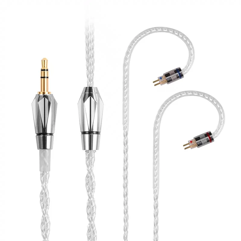 Koceta iem Cable Silver Plated 3.5mm 4.4mm Balanced 0.78mm 2pin HiFi Upgrade Cable Wire For In Earphone Earphone Headphone Heads