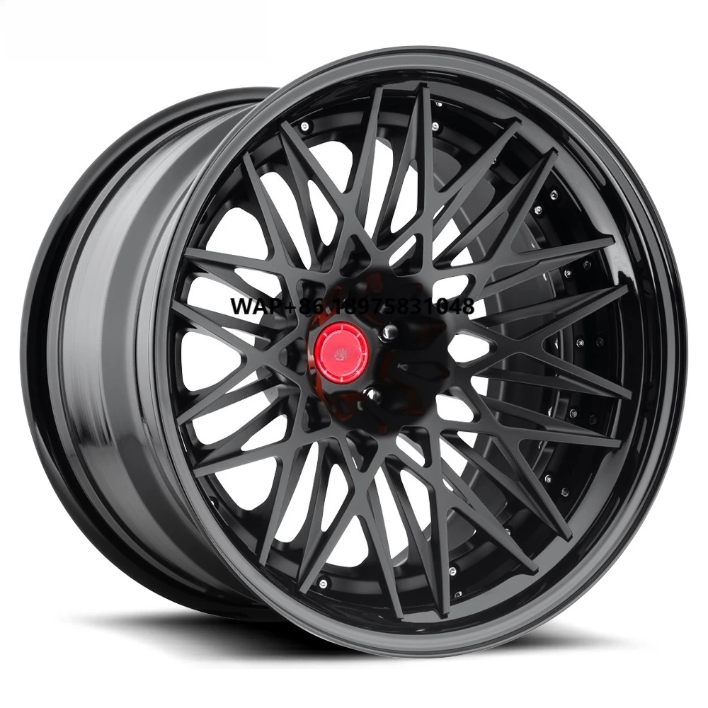 

Custom Two-Piece Black Finish 5*120 Forged Alloy Wheels for Passenger Cars 18-24 Inch New Condition