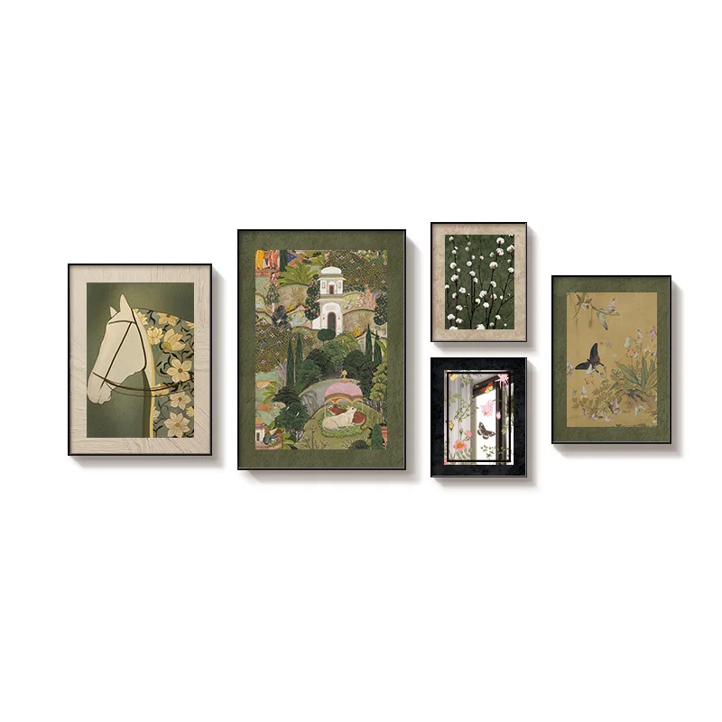 

Hanging painting restaurant French retro art combination mural Stereoscopic luxury