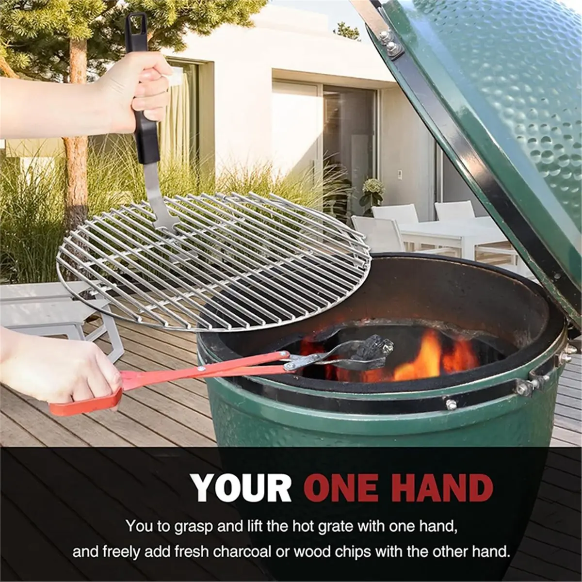 Oct Sale Grill Grate Lifter Tool Cast Iron Grid Lever Lock Lifting Gripper Handle Clip for Barbecue Grilling Cooling Rack