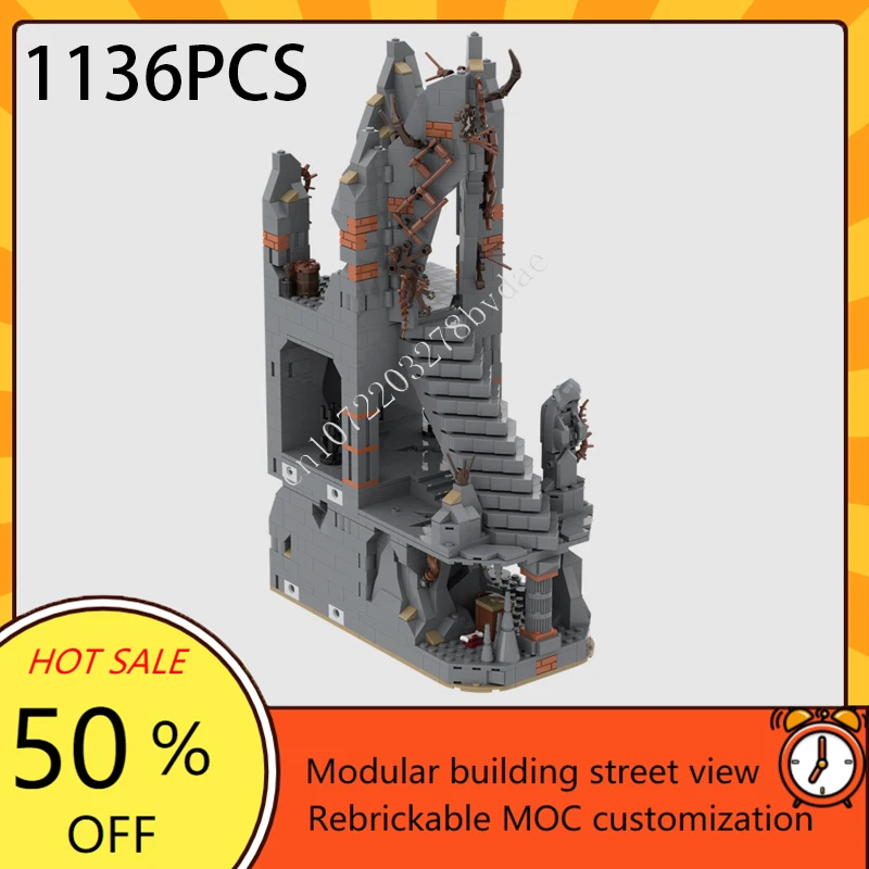 MOC Medieval Castle Custom Puzzle Model UCS Dol-Guldur Technical DIY Assembly Architecture Set Toy For Xmas Child Holiday Gift
