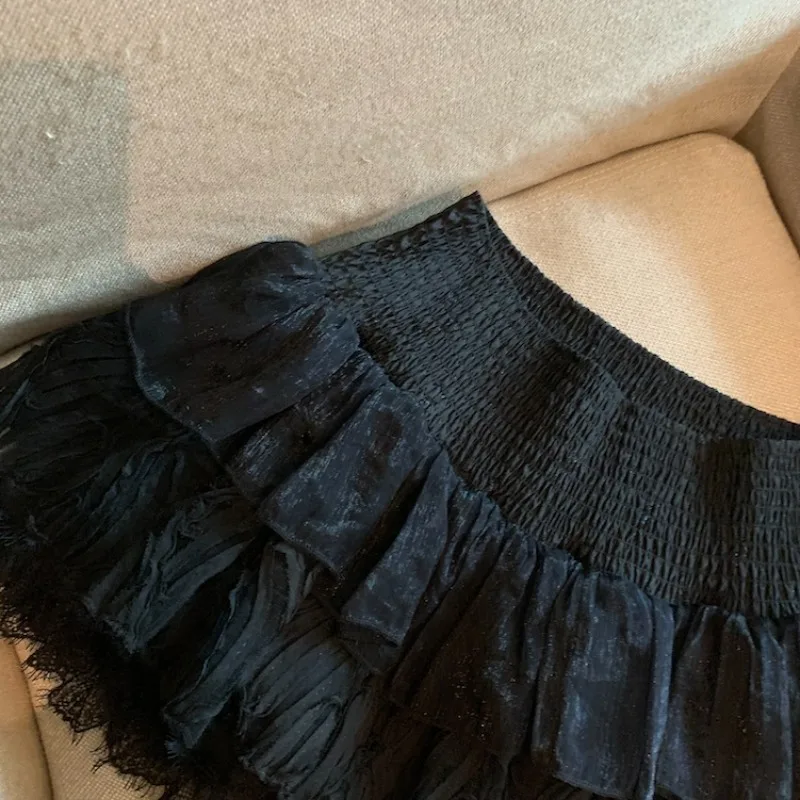 Spódnica baletowa w stylu court, koronkowa, z falbankami, tiulowa, damska, z elastycznym pasem, elegancka spódnica typu cake, kawaii, słodka, bufiaste, krótkie spódniczki bud.