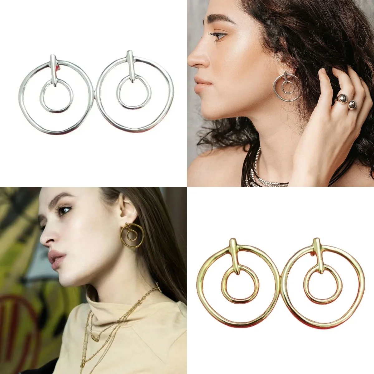 2024 Original Model Production Spanish Fashion UNOde50 Jewelry Minimalist Geometric Large Circle Earrings Women's Luxury Gift