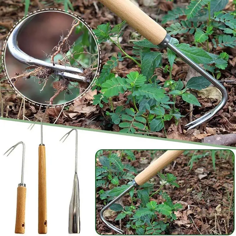 

Weed Puller Paving Handheld Weeder With V Shape Hook Stainless Steel Artifact Weed Remover Crevice Digger Gardening Tool