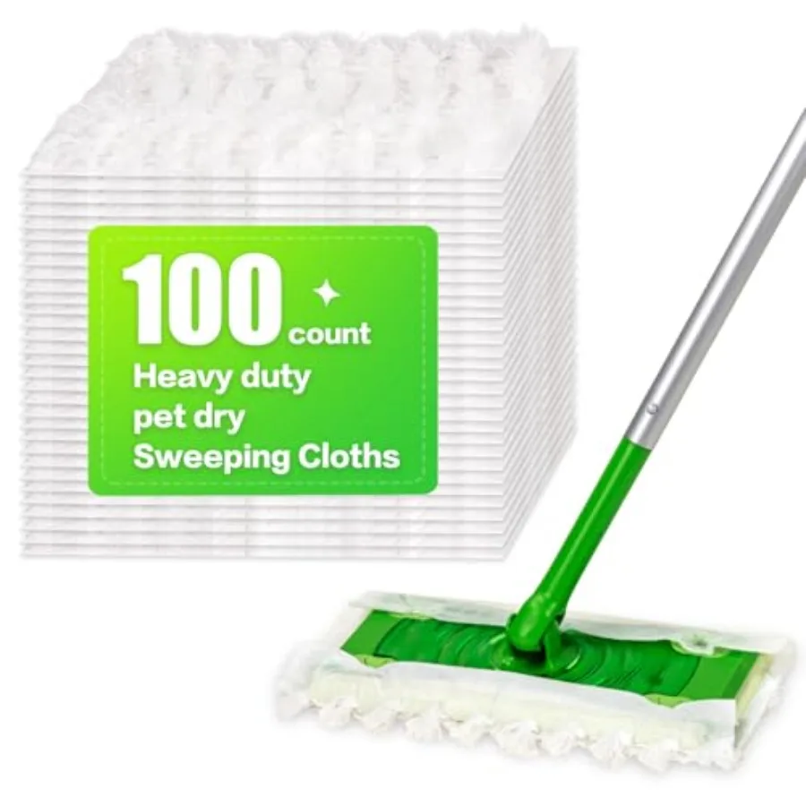 

Heavy Duty Dry Sweeping Cloths Compatible with Sweeper Mop Microfiber Duster Mop Pads Refills for Cleaning Hardwood Floor Dust