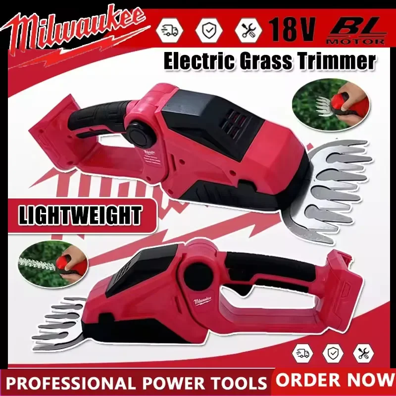 

Milwaukee Cordless Hedge Trimmer 2 in 1 Electric Grass Trimmer Bush Trimmer Grass Shears Handheld Garden Tool For 20V Battery